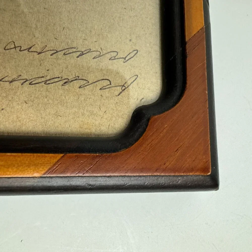 FETCO Handcrafted  Marquetry Wooden Brown Picture Frame